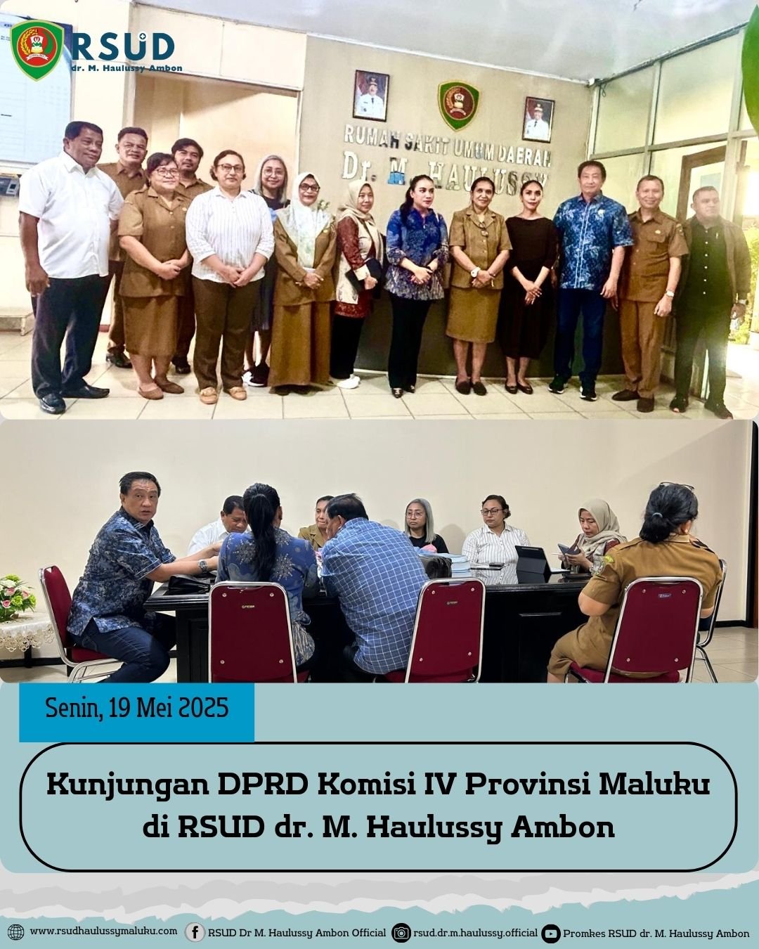 Kunjungan DPRD Komisi IV Provinsi Maluku di RSUD dr. M. Haulussy Ambon, Senin 19 Mei 2025